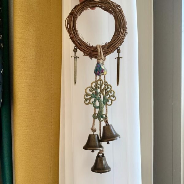 Witch broom pendant witchcraft decoration altar Magic Protection natural crystal Banish Evil Gothic door Windows Hanging