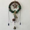 Witch door bell mini broom raw crystal protector witchcraft decoration altar decoration magic Celtic crafts pendant gift