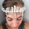 Magic Wicca~Witch handmade natural crystal crown headband strap chain bride party mysterious wedding bridesmaid jewelry stone accessories