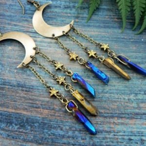 Witch handmade raw crystal headband witch party bride party wedding bridesmaid mysterious power mermaid princess tiara gift