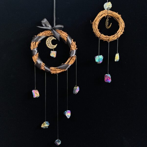 Witch pendant natural crystal decoration moon pentagram irregular quartz door window pendant raw crystal Wicca accessories gift