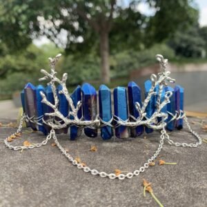 Magic Wicca~Witch raw crystal crown antlers branch headband witch mermaid princess wicca hair accessories  bride party wedding bridesmaid gift