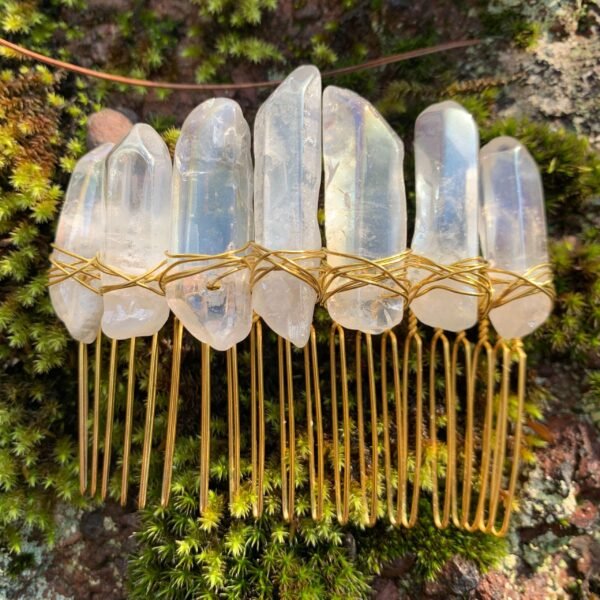 Witch raw crystal hair comb crown hairpin witchcraft accessories party new year gift