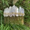 Witch raw crystal hair comb crown hairpin witchcraft accessories party new year gift