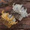 Witch raw crystal hair comb crown hairpin witchcraft accessories party new year gift