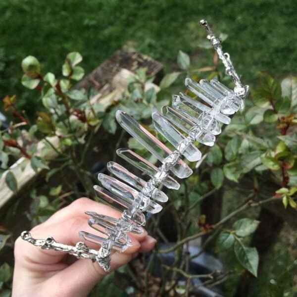 Magic Wicca~Witch raw crystal headband hair comb antler branch bride Crystal crown party moon hair accessories princess girl wedding gift