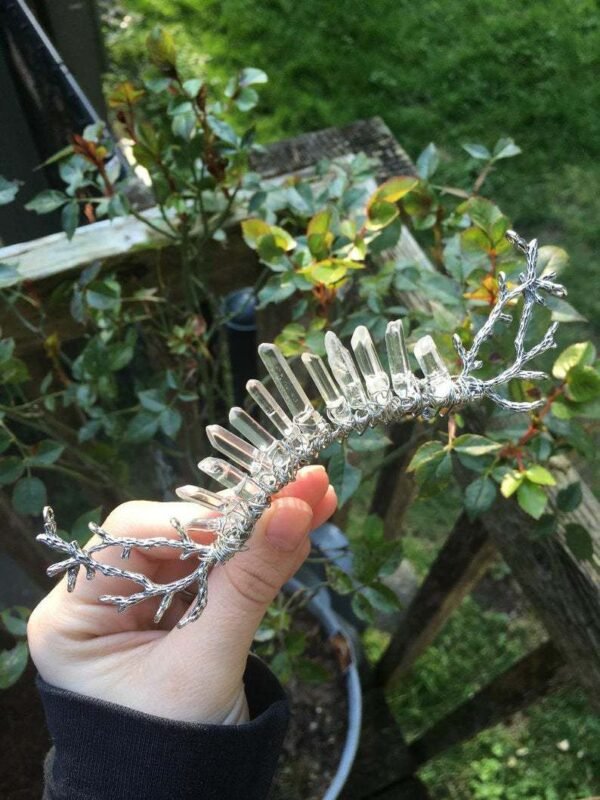 Magic Wicca~Witch raw crystal headband hair comb antler branch bride Crystal crown party moon hair accessories princess girl wedding gift