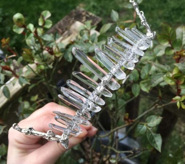 Magic Wicca~Witch raw crystal headband hair comb antler branch bride Crystal crown party moon hair accessories princess girl wedding gift