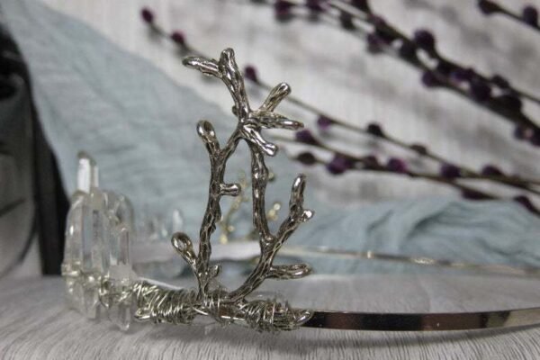 Magic Wicca~Witch raw crystal headband hair comb antler branch bride Crystal crown party moon hair accessories princess girl wedding gift