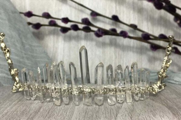 Magic Wicca~Witch raw crystal headband hair comb antler branch bride Crystal crown party moon hair accessories princess girl wedding gift