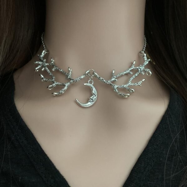 Witchcraft Accessories Moon Branch Necklace Wicca can also be worn on the head BOHO Vintage Neckband Chain Necklace Pendant