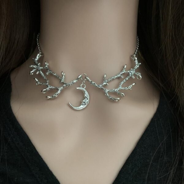 Witchcraft Accessories Moon Branch Necklace Wicca can also be worn on the head BOHO Vintage Neckband Chain Necklace Pendant