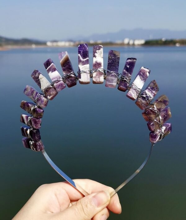 Magic Wicca~Witchcraft Accessories Raw Natural Crystal Wide Crystal Crown Headband Wicca Hair Accessories Bridal Party Gift