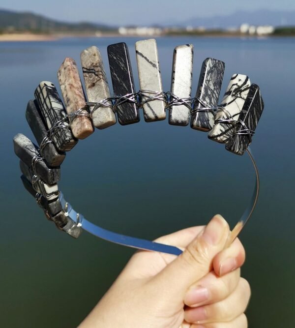 Magic Wicca~Witchcraft Accessories Raw Natural Crystal Wide Crystal Crown Headband Wicca Hair Accessories Bridal Party Gift