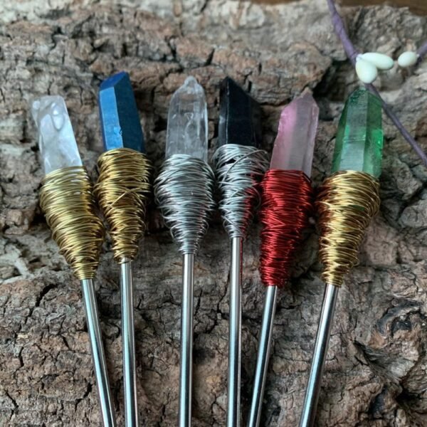 Witchcraft accessories Raw Crystal Hairpin Hair Stick Witch Vintage Gothic Pagan Wedding Bride Princess Gift