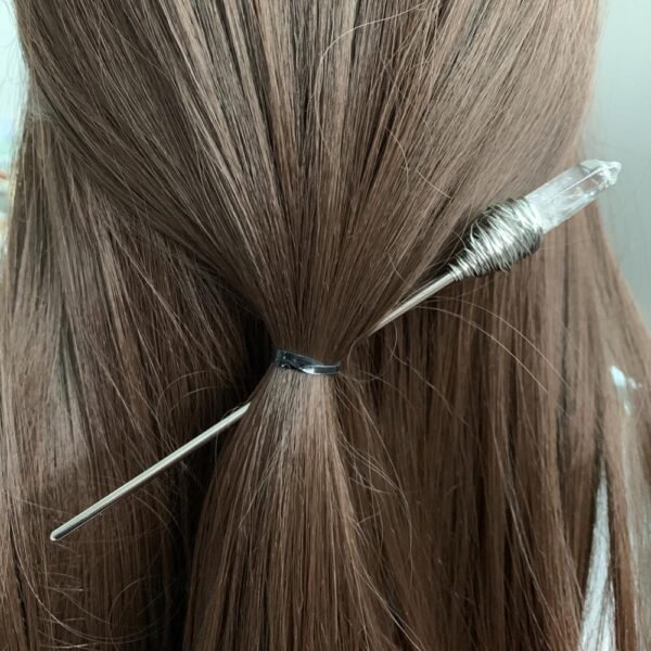 Witchcraft accessories Raw Crystal Hairpin Hair Stick Witch Vintage Gothic Pagan Wedding Bride Princess Gift