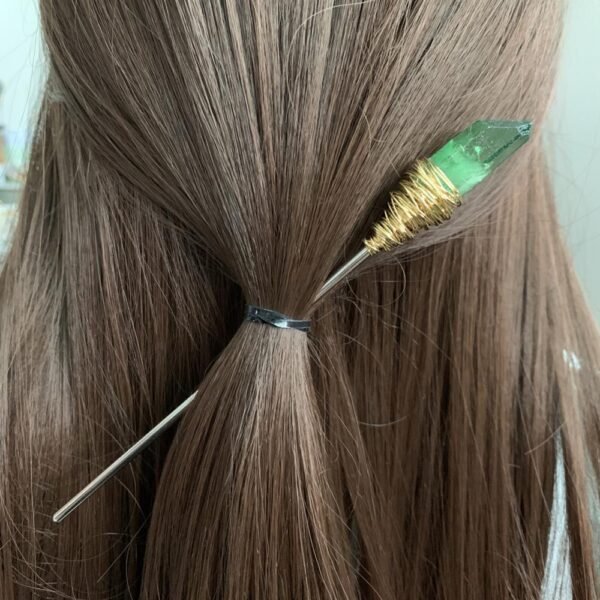 Witchcraft accessories Raw Crystal Hairpin Hair Stick Witch Vintage Gothic Pagan Wedding Bride Princess Gift