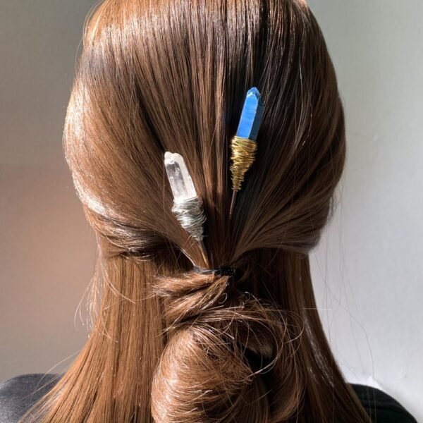 Witchcraft accessories Raw Crystal Hairpin Hair Stick Witch Vintage Gothic Pagan Wedding Bride Princess Gift