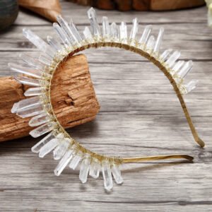 Magic Wicca~Witchcraft accessories Raw crystal crown  wedding bridal Witch hair accessories prom hairpin magic gothic pagan gift