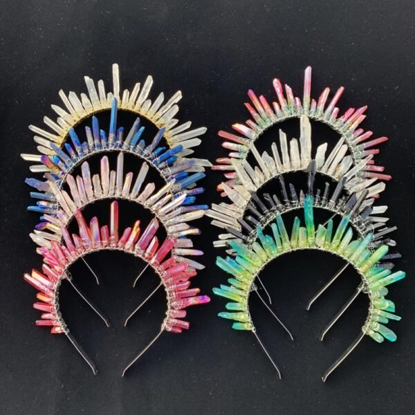 Magic Wicca~Witchcraft accessories Raw crystal crown  wedding bridal Witch hair accessories prom hairpin magic gothic pagan gift