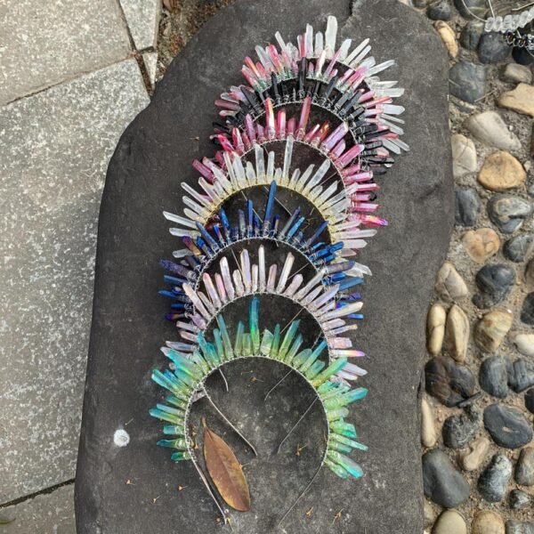 Magic Wicca~Witchcraft accessories Raw crystal crown  wedding bridal Witch hair accessories prom hairpin magic gothic pagan gift