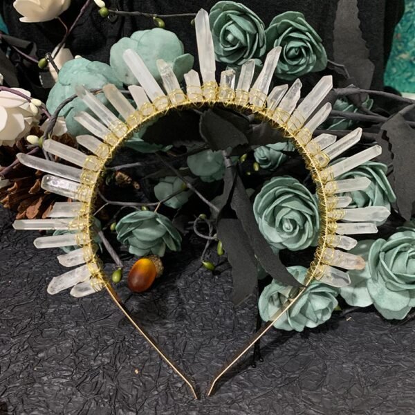 Magic Wicca~Witchcraft accessories Raw crystal crown  wedding bridal Witch hair accessories prom hairpin magic gothic pagan gift