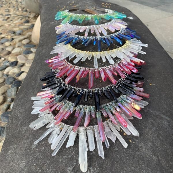 Magic Wicca~Witchcraft accessories Raw crystal crown  wedding bridal Witch hair accessories prom hairpin magic gothic pagan gift