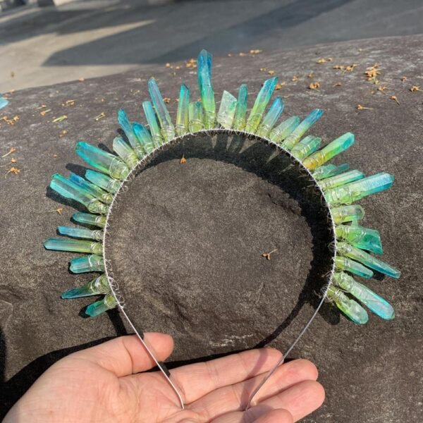 Magic Wicca~Witchcraft accessories Raw crystal crown  wedding bridal Witch hair accessories prom hairpin magic gothic pagan gift