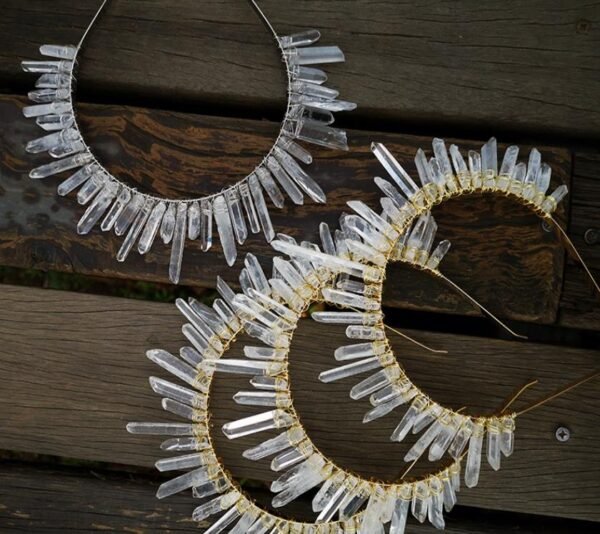 Magic Wicca~Witchcraft accessories Raw crystal crown  wedding bridal Witch hair accessories prom hairpin magic gothic pagan gift