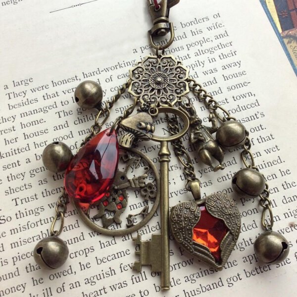 Gothic  Keychain ~Witches Bells Evil Spirits Keychain,Home Protection,New Home Gift,Occult Decor,White Witchcraft,Good Luck,Banish Evil,Wiccan