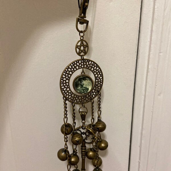 Gothic  Keychain ~Witches Bells moon Keychain,Home Protection,New Home Gift,for A Witch,Occult Decor,White Witchcraft,Good Luck,Banish Evil