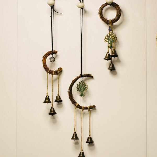 Witches bells door window hanging natural crystal witch decoration Magic Protection Banish Evil Home Pagan charms gothic pendant