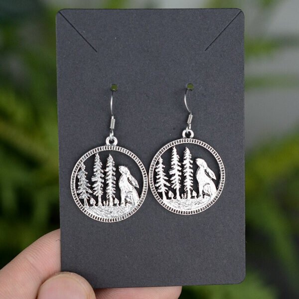 Witchy Gothic Crescent Moon Pentagram Earrings Dragon Celtics Axe Sword Drop Earring For Women Pine Mushroom Natural Jewelry