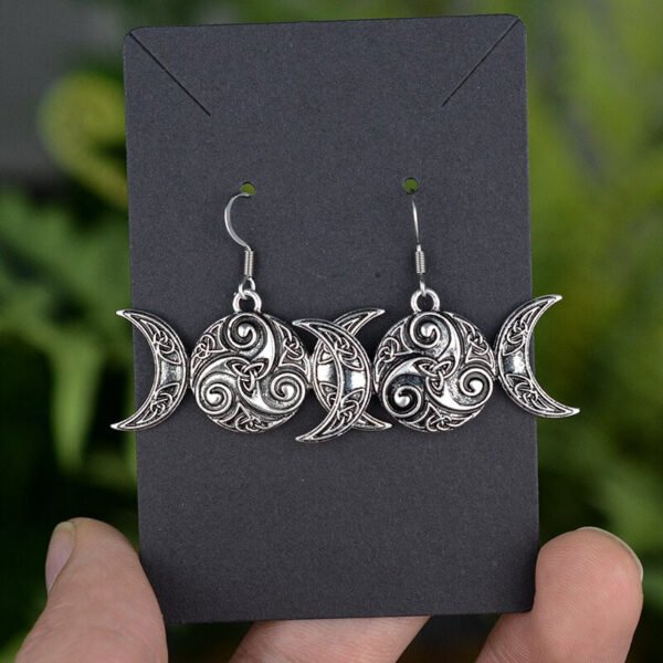 Witchy Gothic Crescent Moon Pentagram Earrings Dragon Celtics Axe Sword Drop Earring For Women Pine Mushroom Natural Jewelry