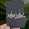 Witchy Gothic Crescent Moon Pentagram Earrings Dragon Celtics Axe Sword Drop Earring For Women Pine Mushroom Natural Jewelry