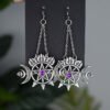Witchy Gothic Crescent Moon Pentagram Earrings Dragon Celtics Axe Sword Drop Earring For Women Pine Mushroom Natural Jewelry