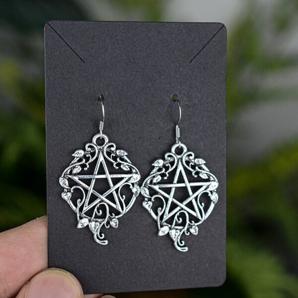 Witchy Gothic Crescent Moon Pentagram Earrings Dragon Celtics Axe Sword Drop Earring For Women Pine Mushroom Natural Jewelry