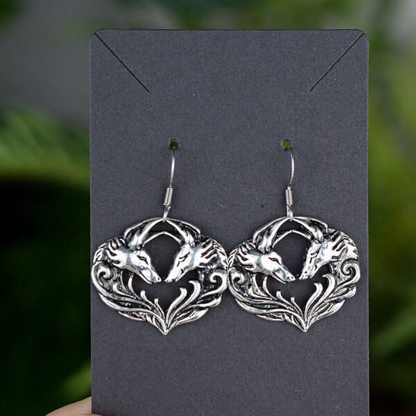 Witchy Gothic Crescent Moon Pentagram Earrings Dragon Celtics Axe Sword Drop Earring For Women Pine Mushroom Natural Jewelry