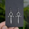 Witchy Gothic Crescent Moon Pentagram Earrings Dragon Celtics Axe Sword Drop Earring For Women Pine Mushroom Natural Jewelry