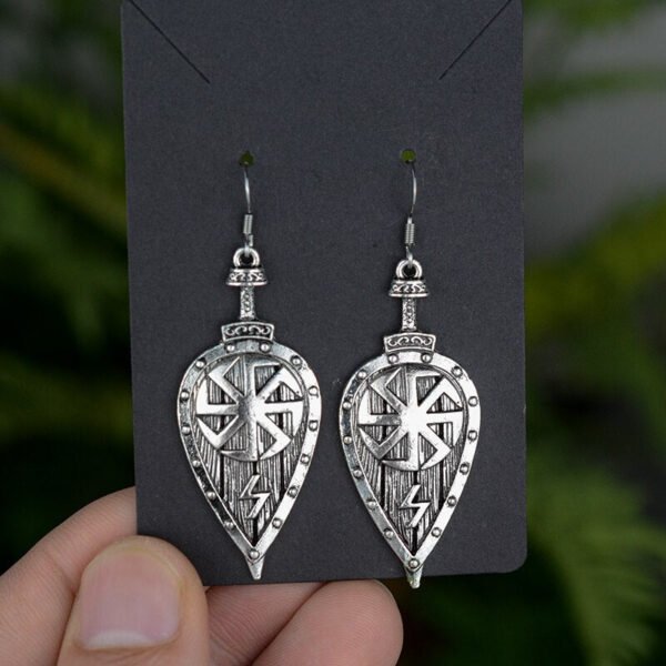 Witchy Gothic Crescent Moon Pentagram Earrings Dragon Celtics Axe Sword Drop Earring For Women Pine Mushroom Natural Jewelry