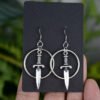 Witchy Gothic Crescent Moon Pentagram Earrings Dragon Celtics Axe Sword Drop Earring For Women Pine Mushroom Natural Jewelry