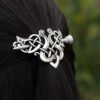 Magic Wicca~Women Antique Silver Metal Stick Slide Hair Clip Celtics Knots Hairpins Retro Hair Jewelry Accessories