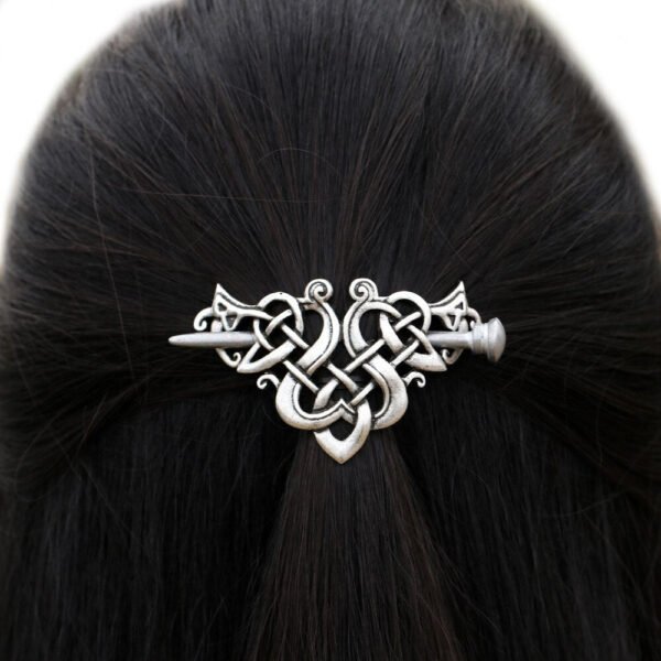 Magic Wicca~Women Antique Silver Metal Stick Slide Hair Clip Celtics Knots Hairpins Retro Hair Jewelry Accessories