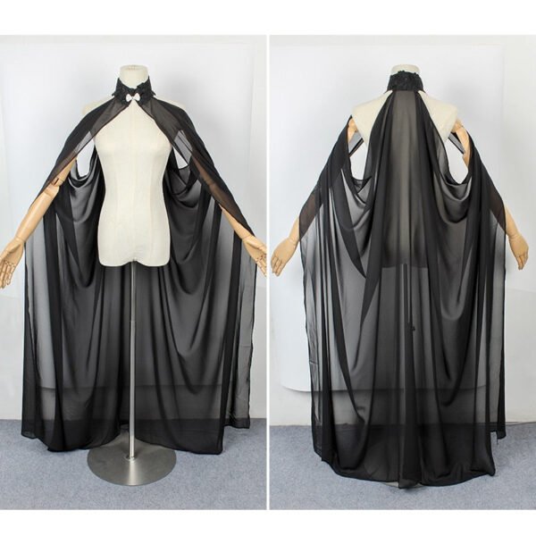 Women Medieval Fairy Shawl Cape Chiffon Gothic Wicca Robe Black Green Cosplay Victorian Dress Cloak Halloween Costume For Women - Cosplay Costumes