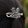 Magic Wicca~Women Metal Stick Slide Hair Clips Celtics Knots Viking Runes Double Dragons Hairpin Hair Jewelry Accessories