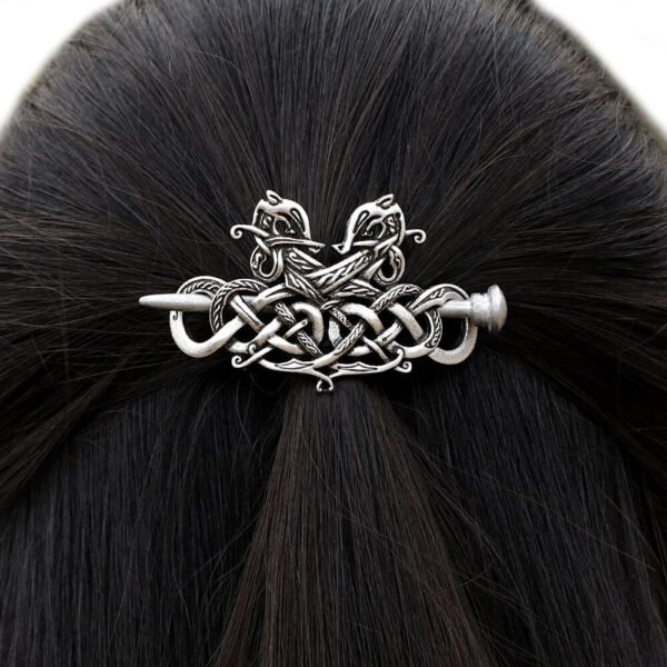 Magic Wicca~Women Metal Stick Slide Hair Clips Celtics Knots Viking Runes Double Dragons Hairpin Hair Jewelry Accessories
