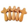Wood Caring Cross Holy Land Pocket Holding Cross For Kids Adults Religious Gift Church Souvenirs Christ Jesus
