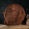 Wood Carved Owl Decor  Vintage Style Animal Wall Art  Wooden Decorative Plaque Sign  Hand Carved Ornament  Owl Statue