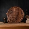 Wood Carved Owl Decor  Vintage Style Animal Wall Art  Wooden Decorative Plaque Sign  Hand Carved Ornament  Owl Statue