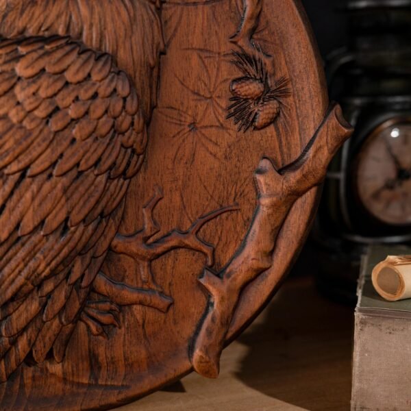 Wood Carved Owl Decor  Vintage Style Animal Wall Art  Wooden Decorative Plaque Sign  Hand Carved Ornament  Owl Statue